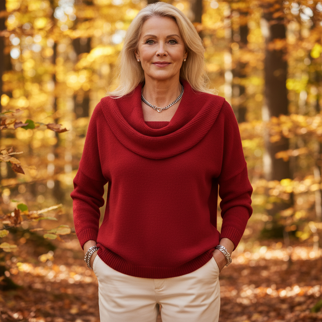 LIV | STICKAD TRÖJA MED KRAGE